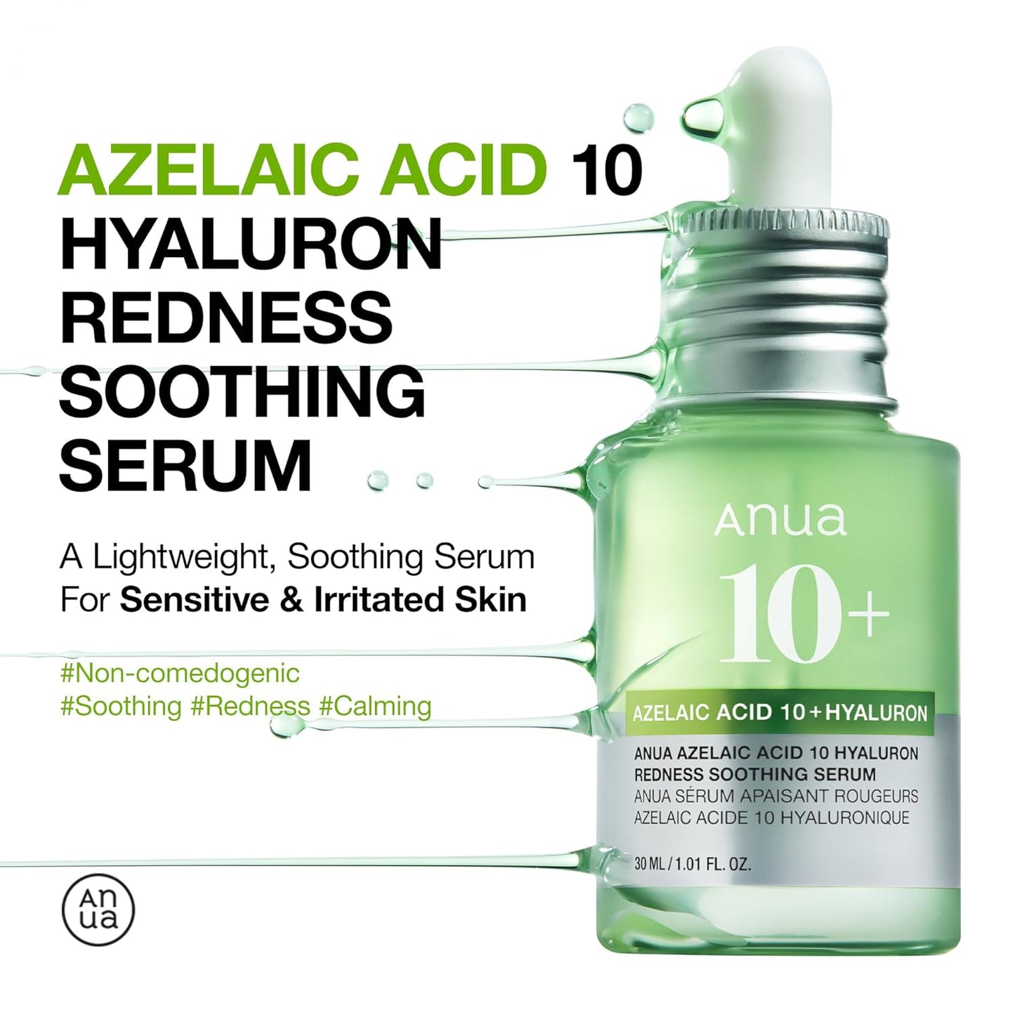 ANUA Azelaic Acid 10% Hyaluron Redness Soothing Serum