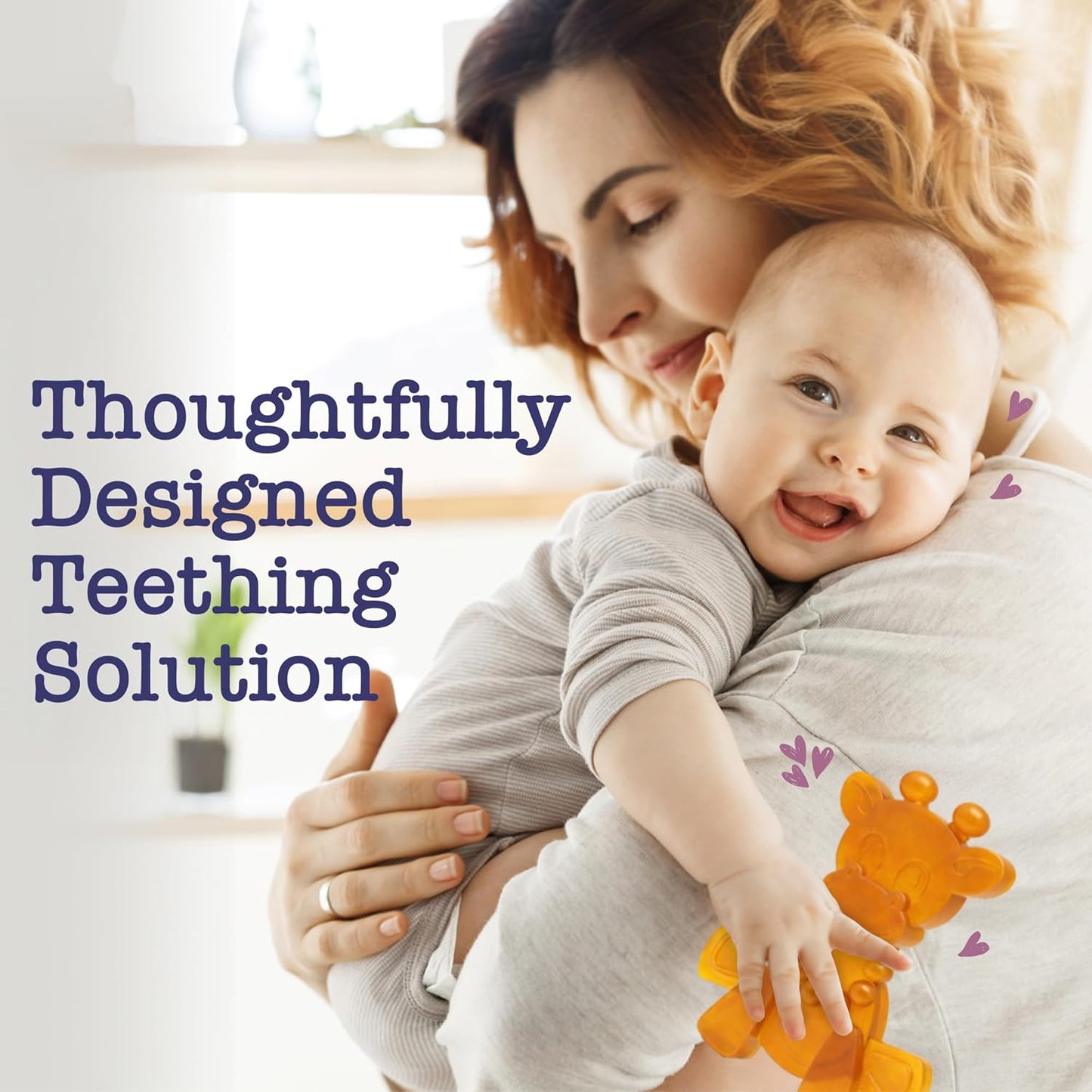 The Little Bamber Natural Rubber & Baltic Amber Teething Toy