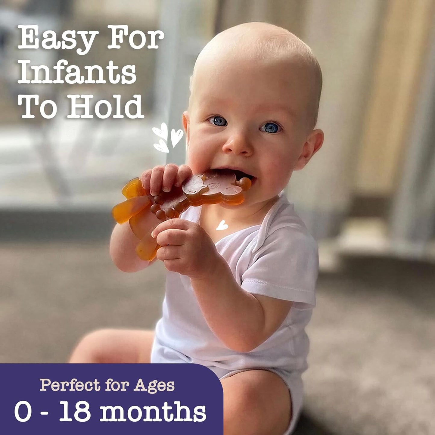 The Little Bamber Natural Rubber & Baltic Amber Teething Toy