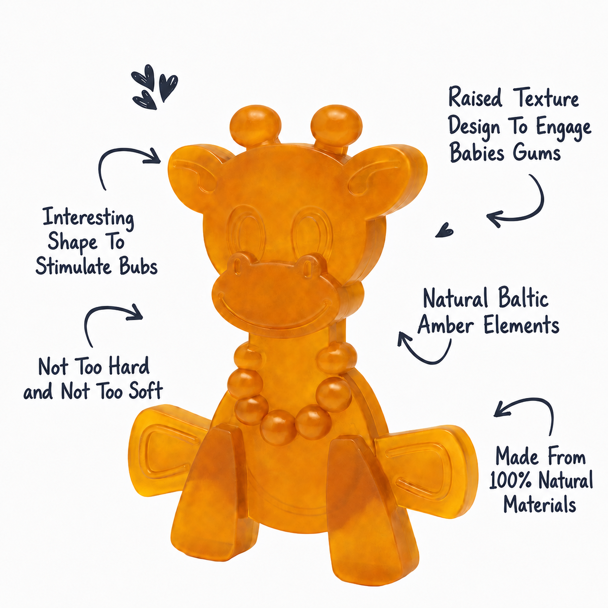 The Little Bamber Natural Rubber & Baltic Amber Teething Toy