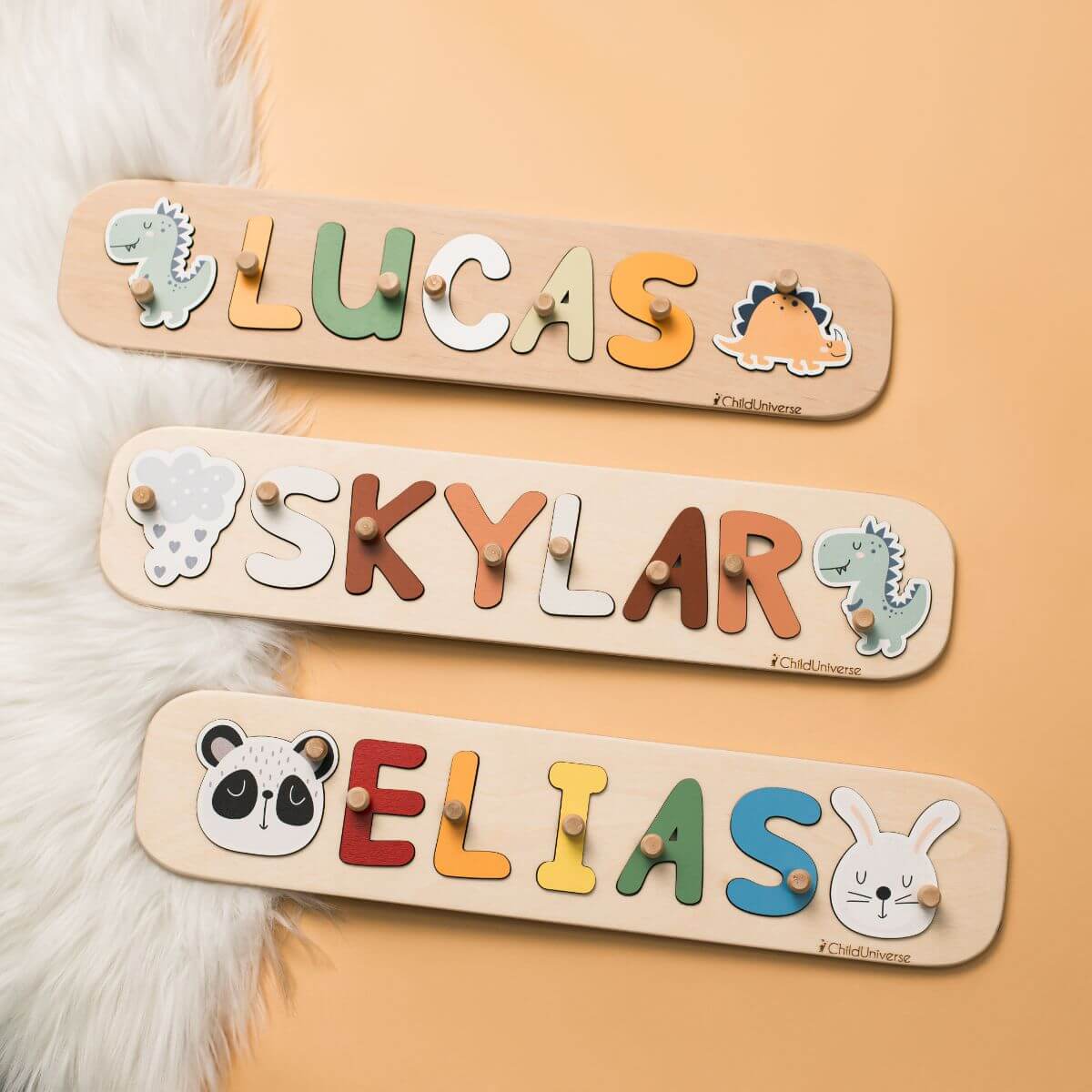 Personalized Wooden Name Puzzle with Pegs