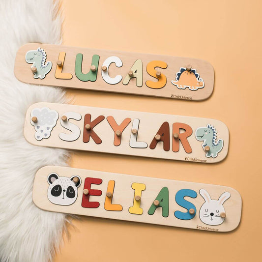 Personalized Wooden Name Puzzle with Pegs