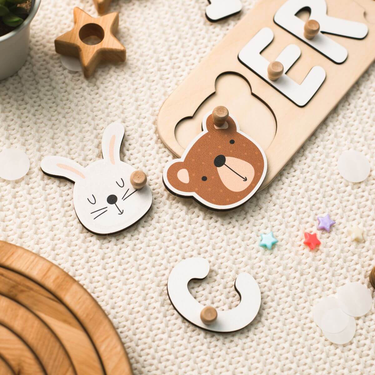 Personalized Wooden Name Puzzle with Pegs