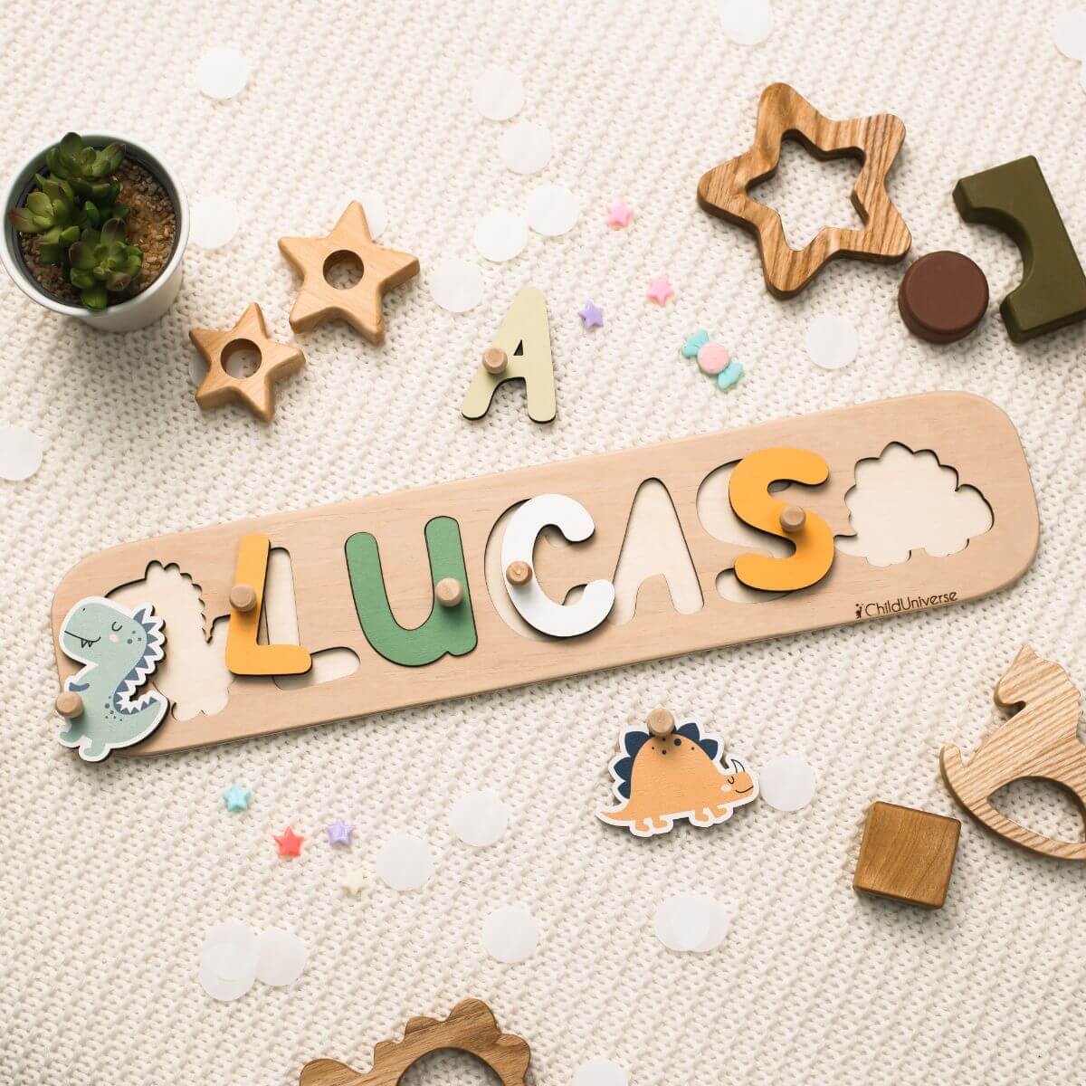 Personalized Wooden Name Puzzle with Pegs