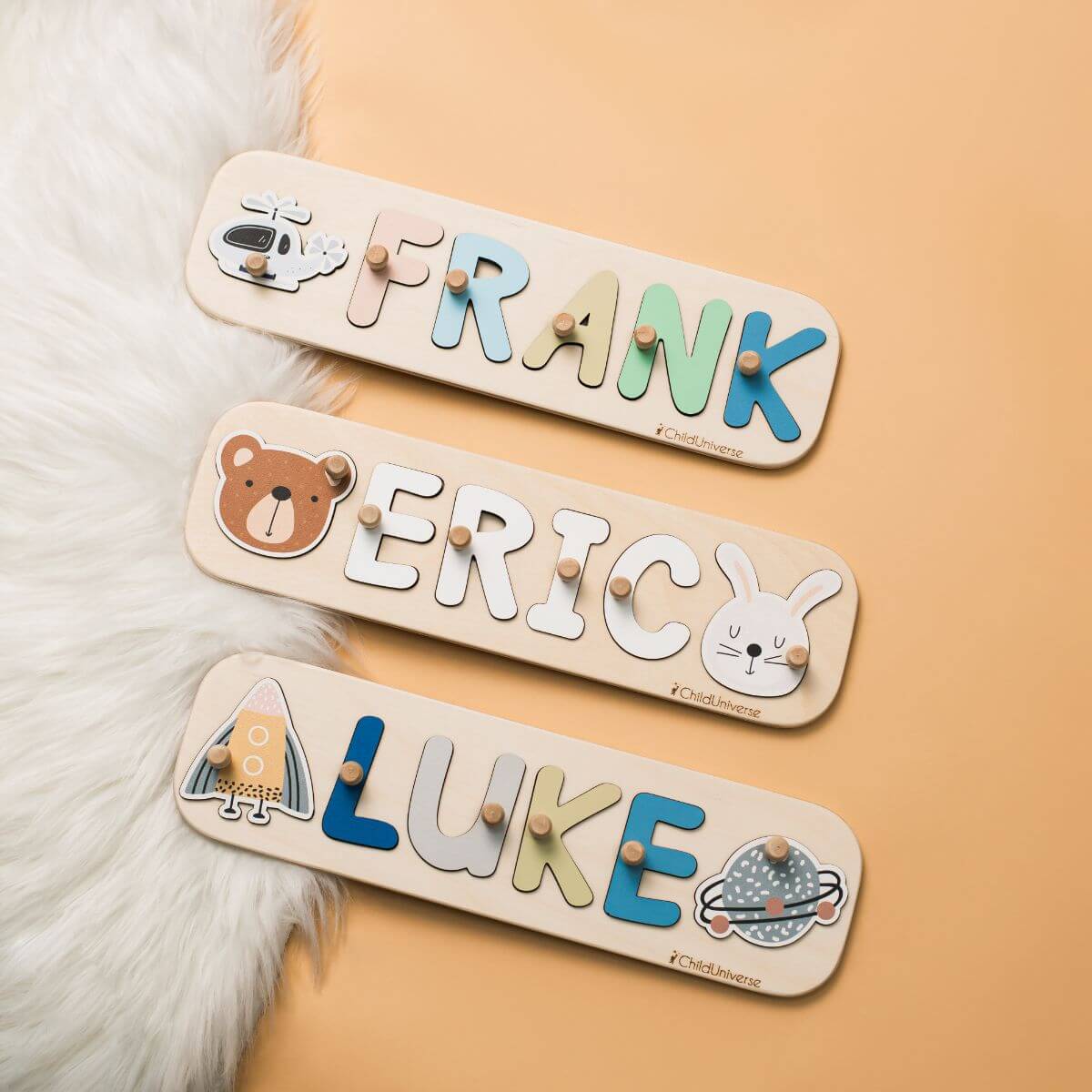 Personalized Wooden Name Puzzle with Pegs