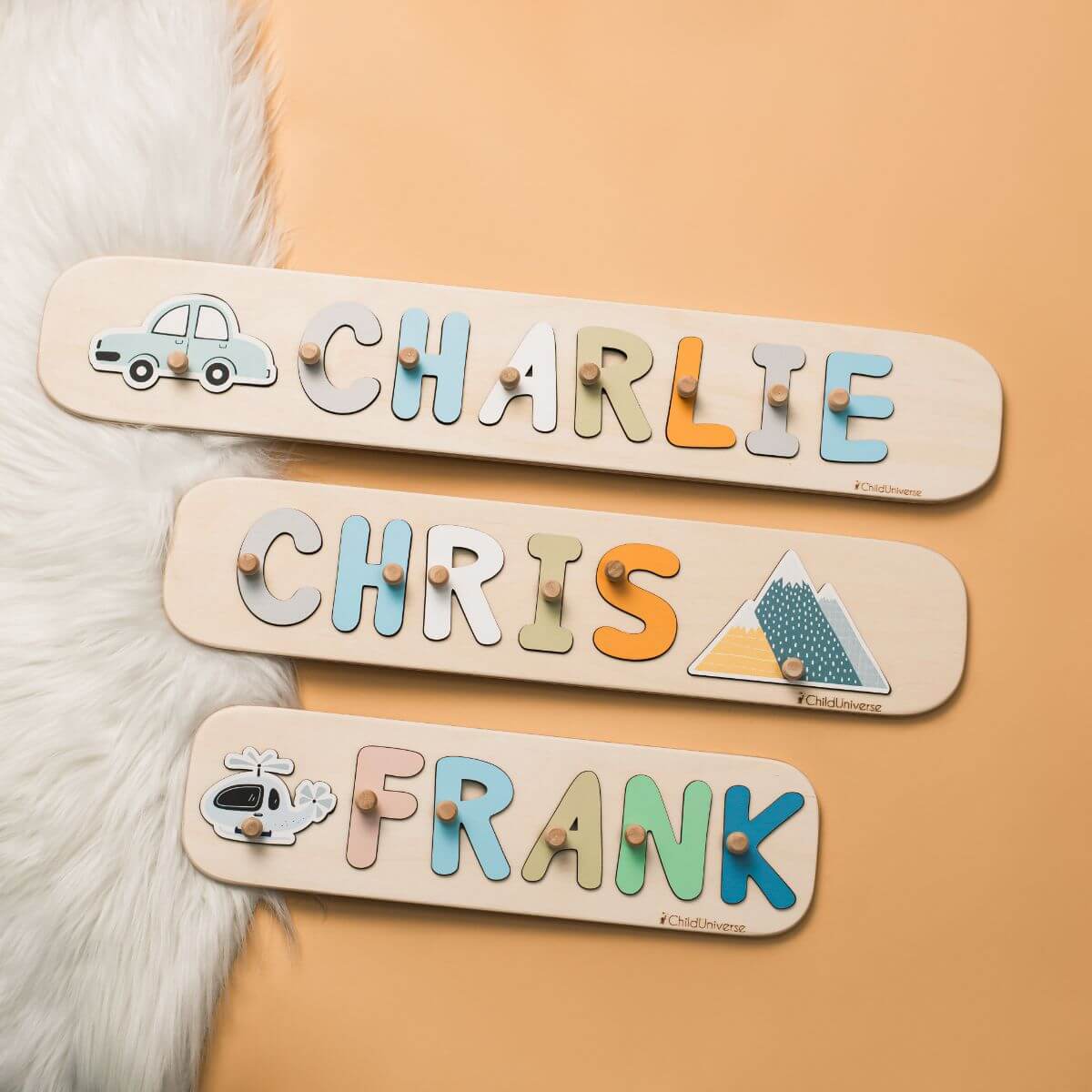 Personalized Wooden Name Puzzle with Pegs
