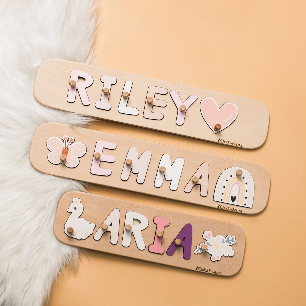 Personalized Wooden Name Puzzle with Pegs