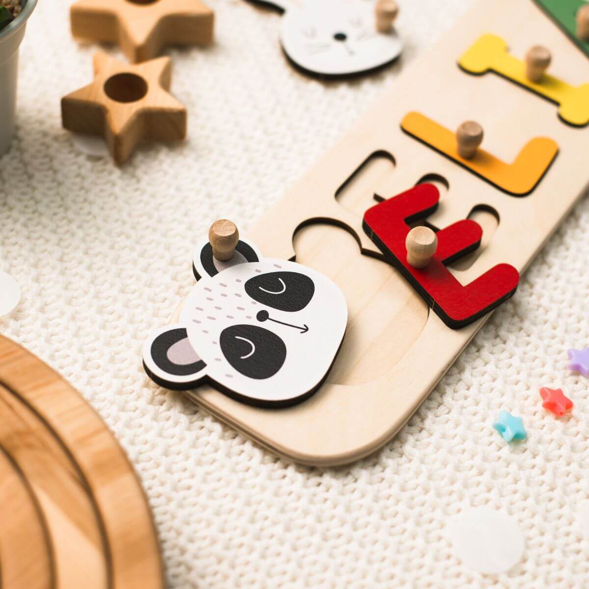 Personalized Wooden Name Puzzle with Pegs